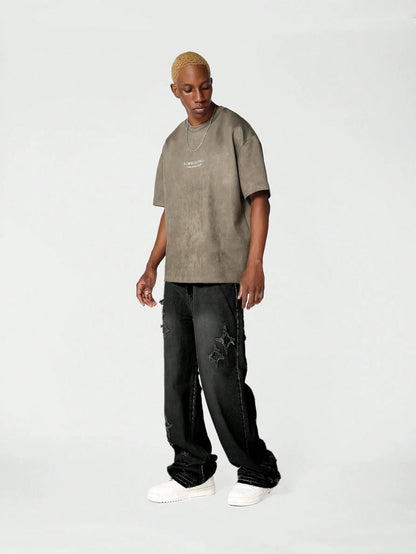 Calça SUMWON Denim Solto com Aplicação Stars