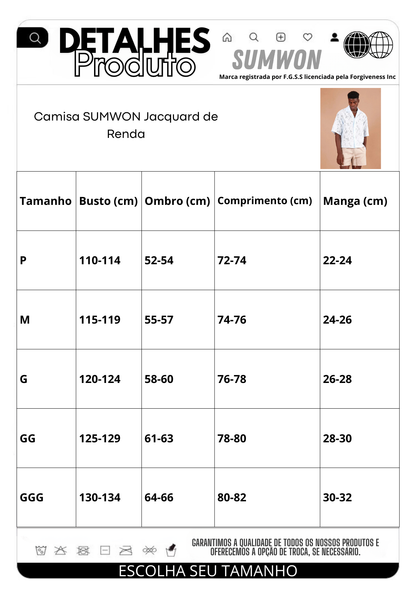 Camisa SUMWON Jacquard de Renda