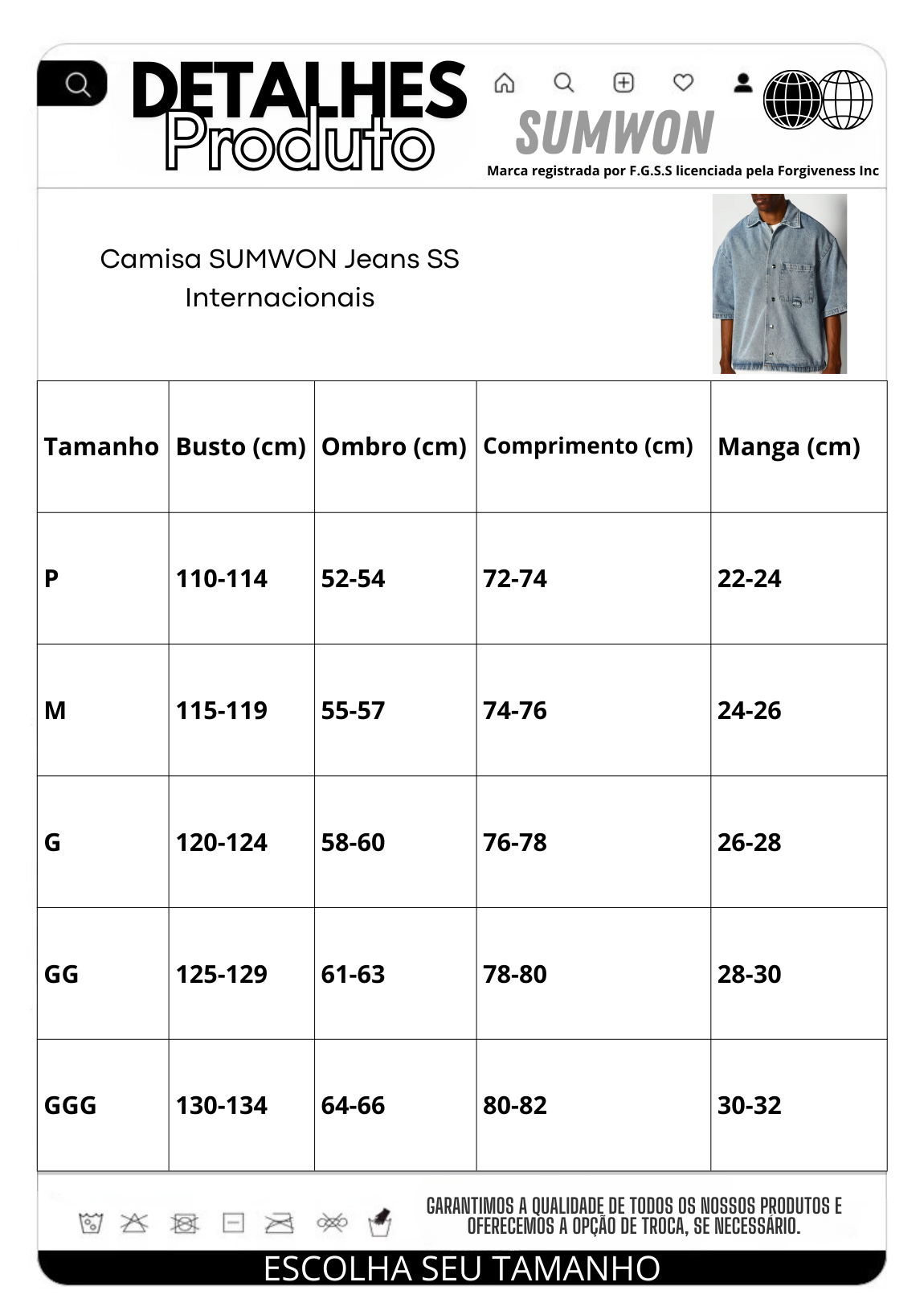 Camisa SUMWON Jeans SS Internacionais