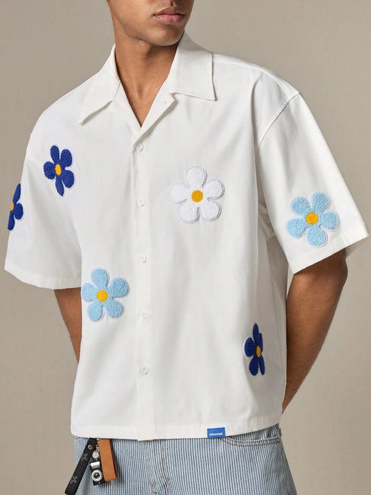 Camisa UrbanChill StreetEZ Florals de Manga Curta