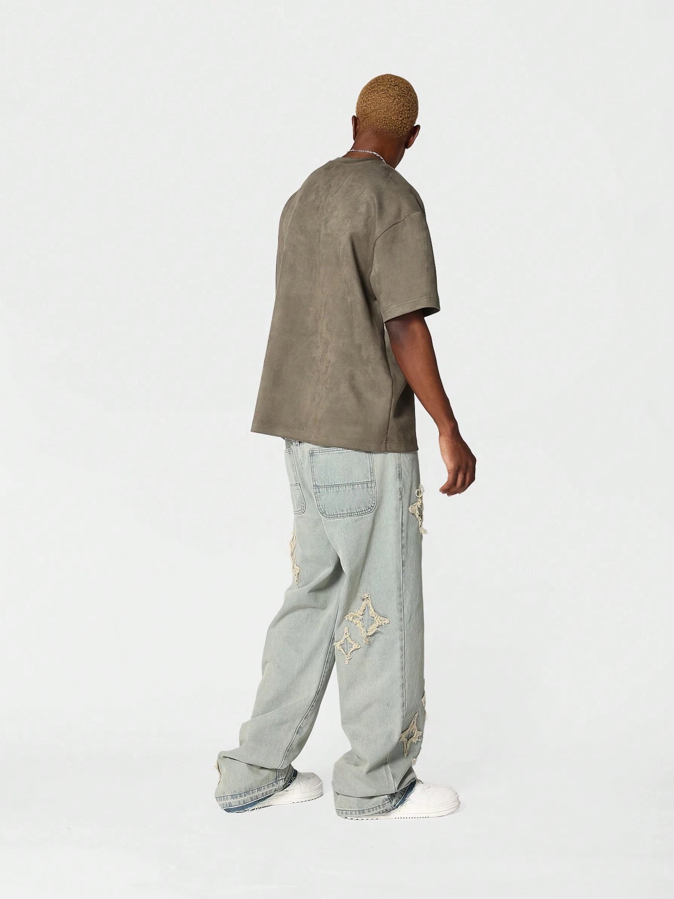 Calça SUMWON Denim Solto com Aplicação Stars