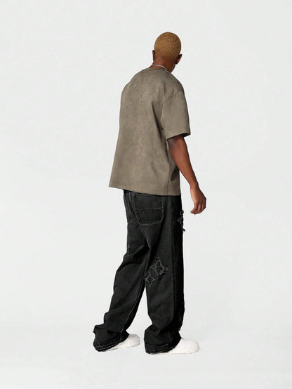 Calça SUMWON Denim Solto com Aplicação Stars