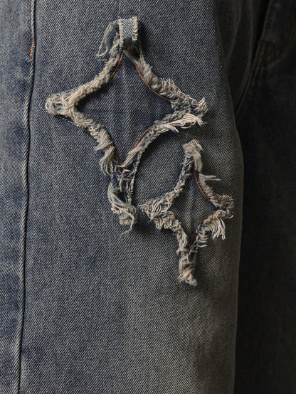 Calça SUMWON Denim Solto com Aplicação Stars