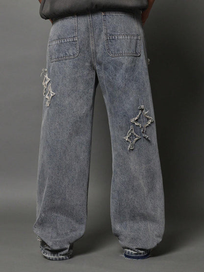 Calça SUMWON Denim Solto com Aplicação Stars