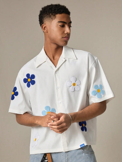 Camisa UrbanChill StreetEZ Florals de Manga Curta