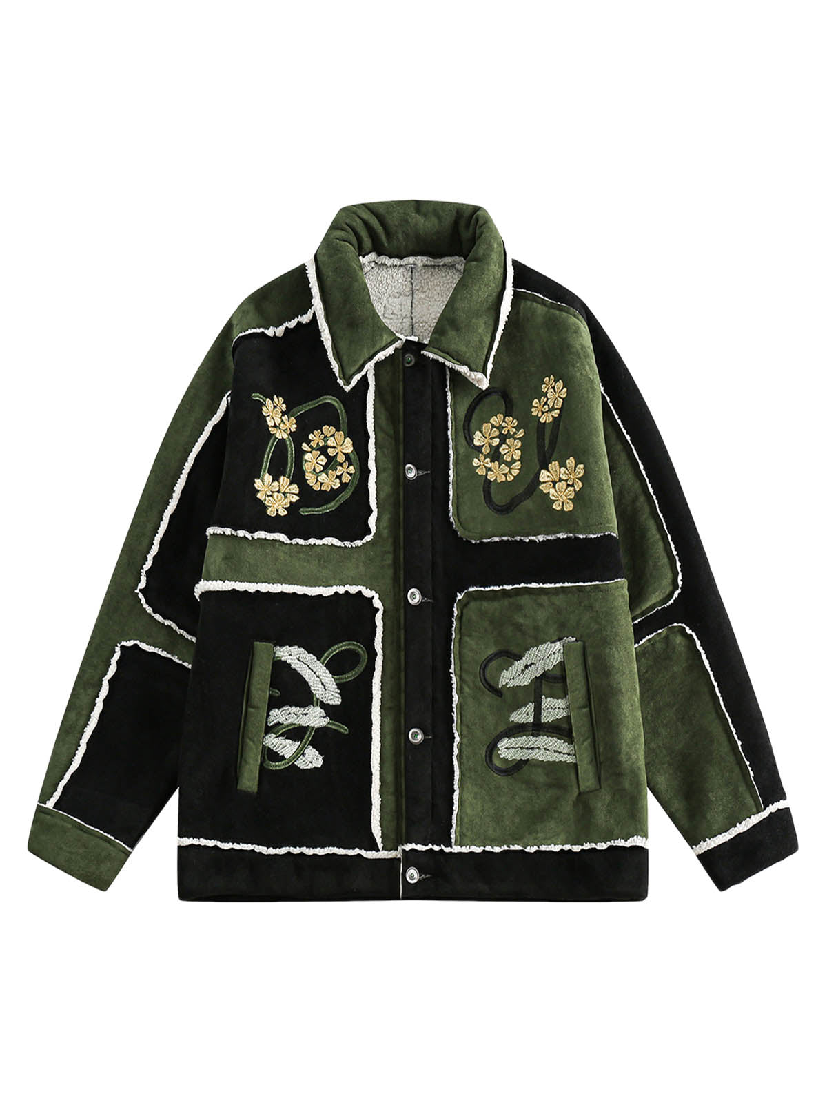 Jaqueta Floral Embroidered Fleece