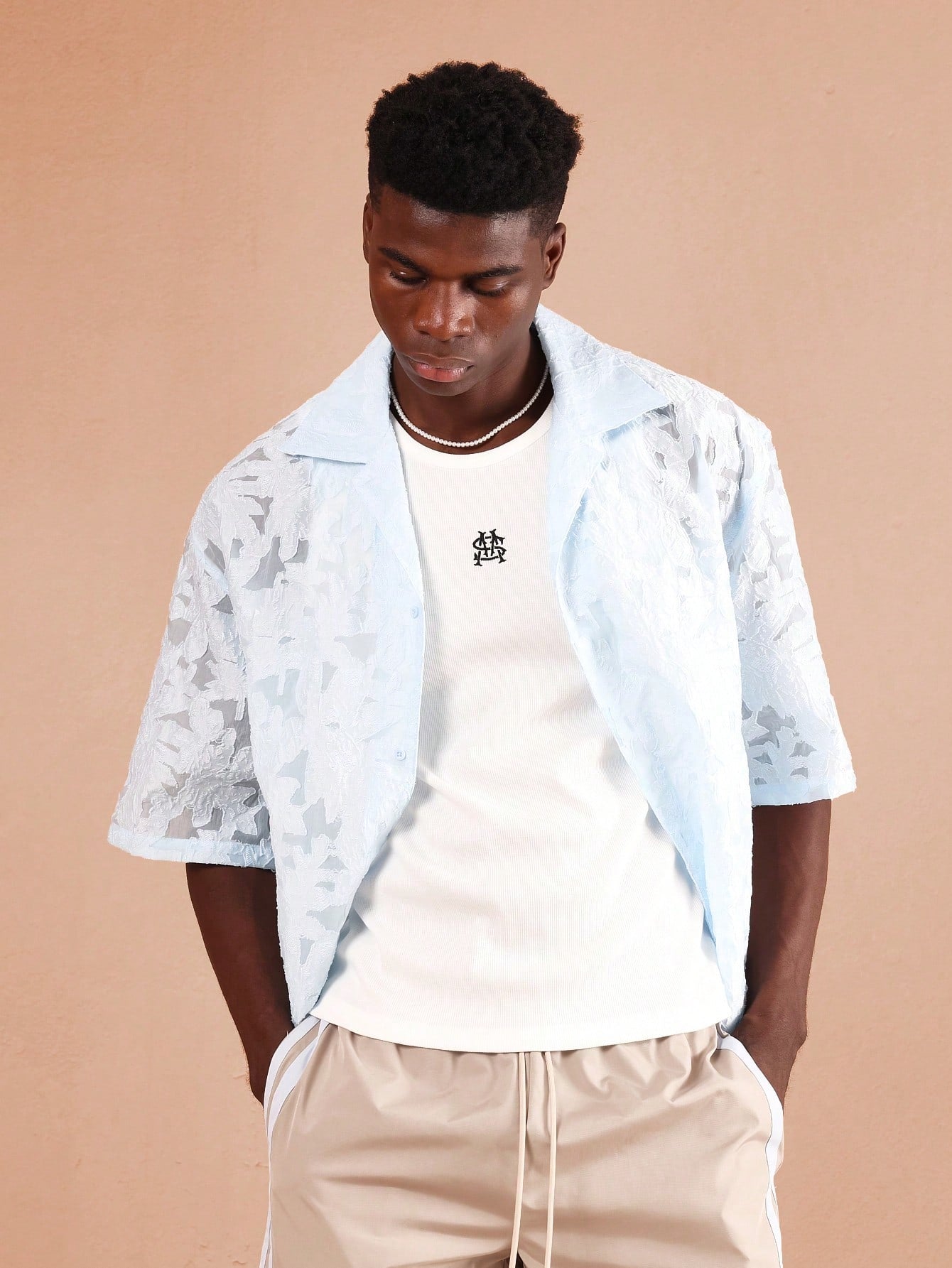 Camisa SUMWON Jacquard de Renda