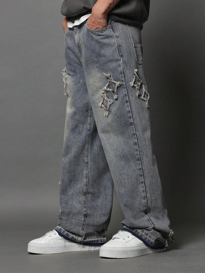 Calça SUMWON Denim Solto com Aplicação Stars