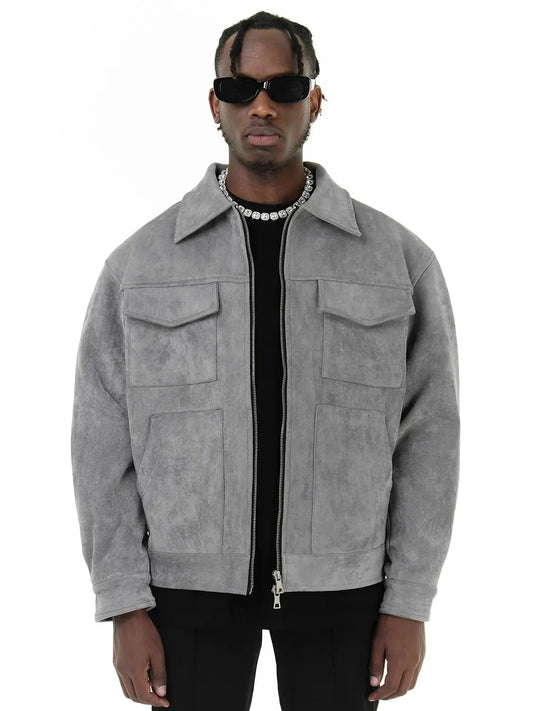 Jaqueta Vintage High Suede Casual