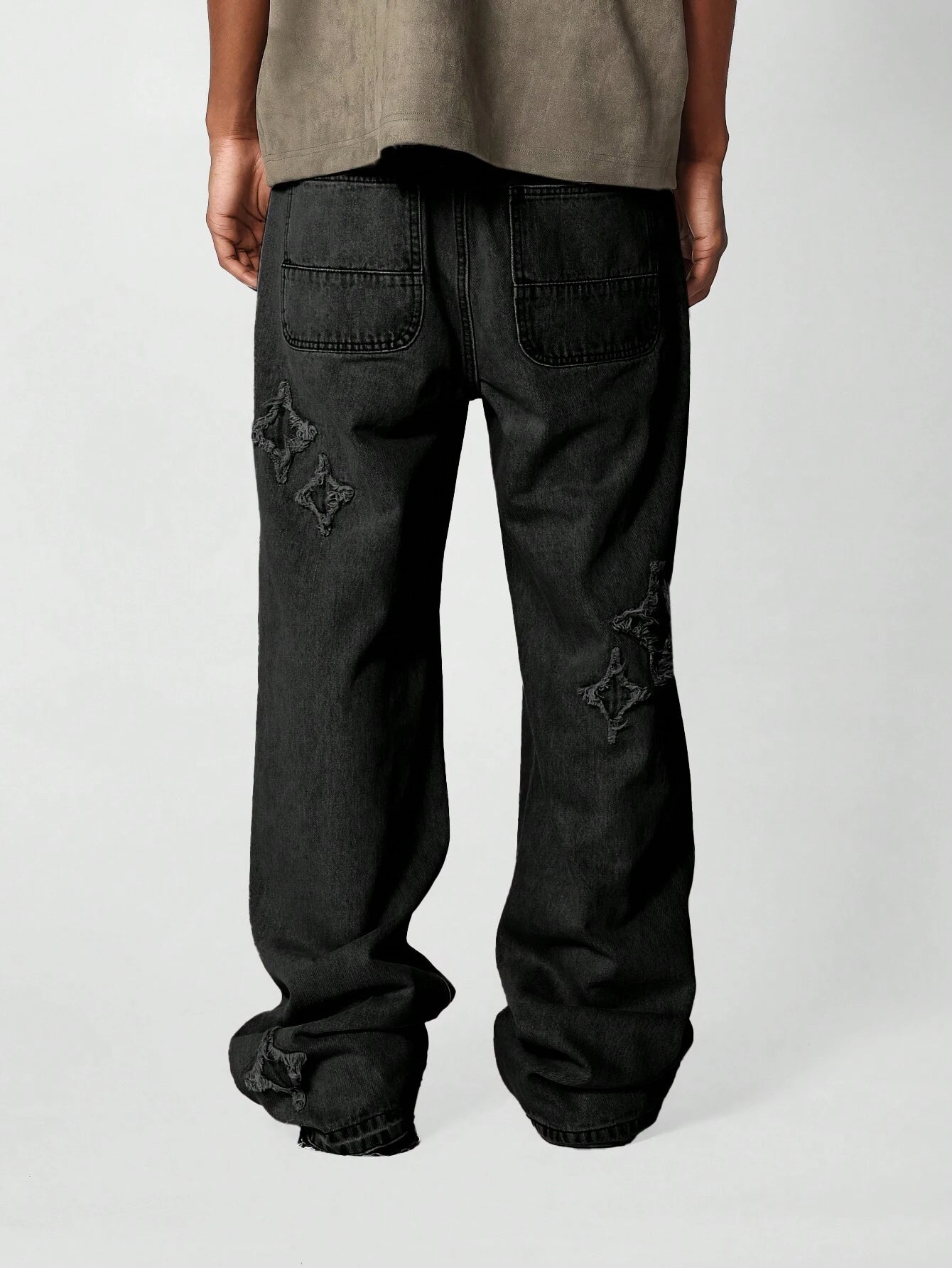 Calça SUMWON Denim Solto com Aplicação Stars