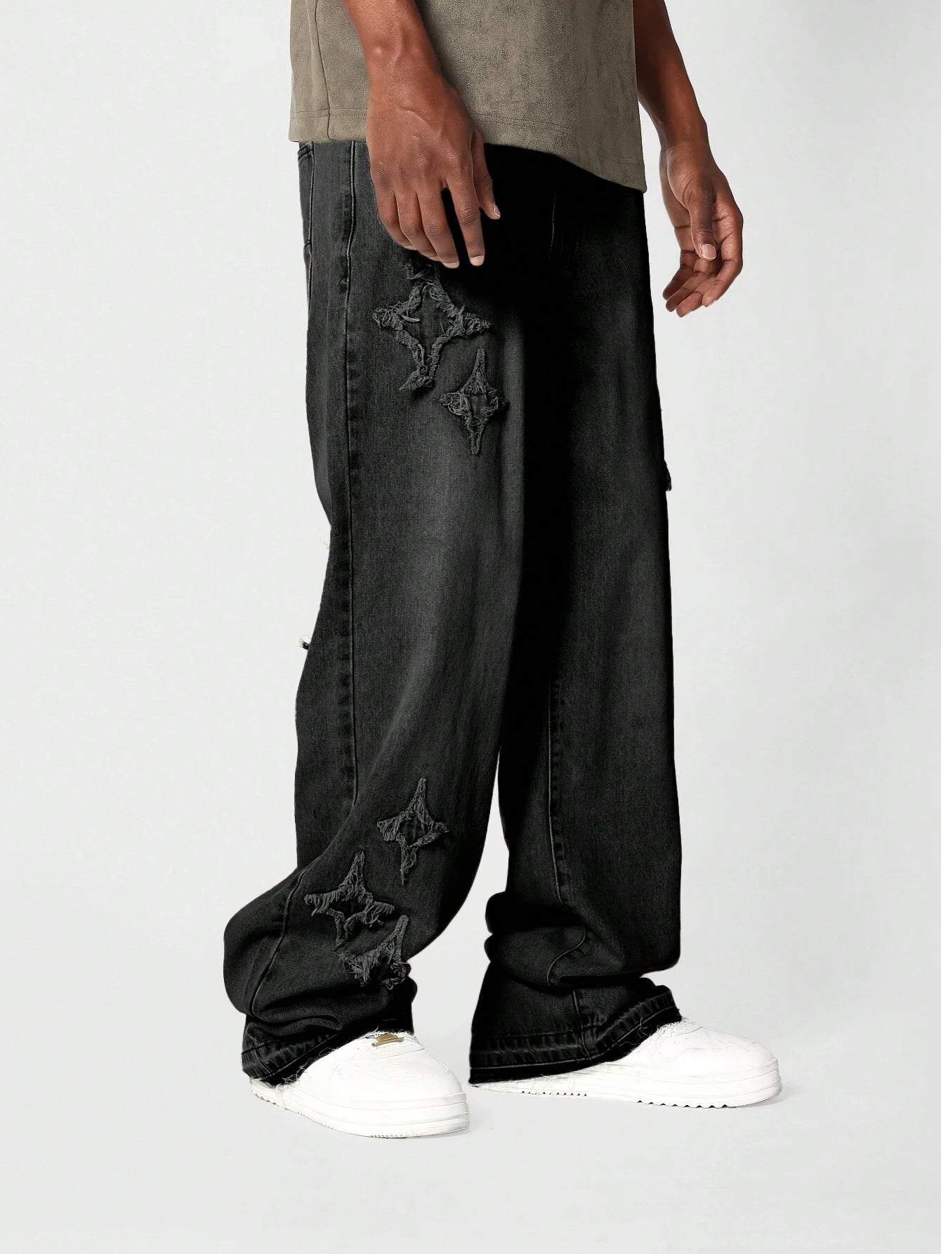 Calça SUMWON Denim Solto com Aplicação Stars