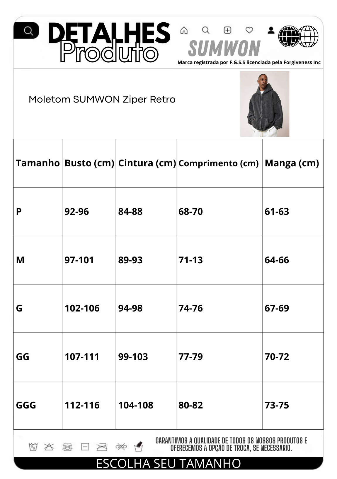Moletom SUMWON Ziper Retro